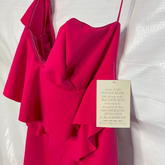 Alexia Admor for Boston Proper Pink One Shoulder Jumpsuit -6 - Picture 4 of 8